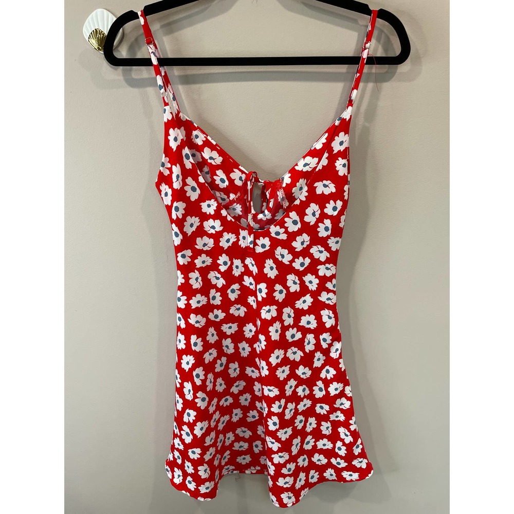 Princess Polly Tie Front Floral Skater Dress Size 2